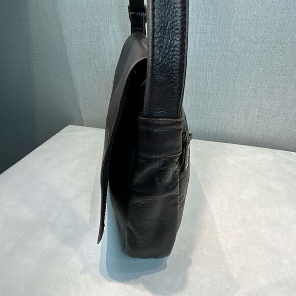 GH Bass Leather Purse Messenger Bag Brown Adjustable Shoulder Strap - Picture 9 of 14